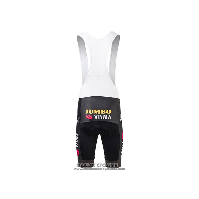 2021 Maillot Cyclisme Jumbo Visma Noir Jaune Manches Courtes et Cuissard